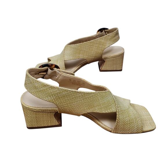 J Mclaughlin Jessamine Sandal Womens US 7 EU 37 Rattan Slingback Beige Heels - Picture 10 of 13